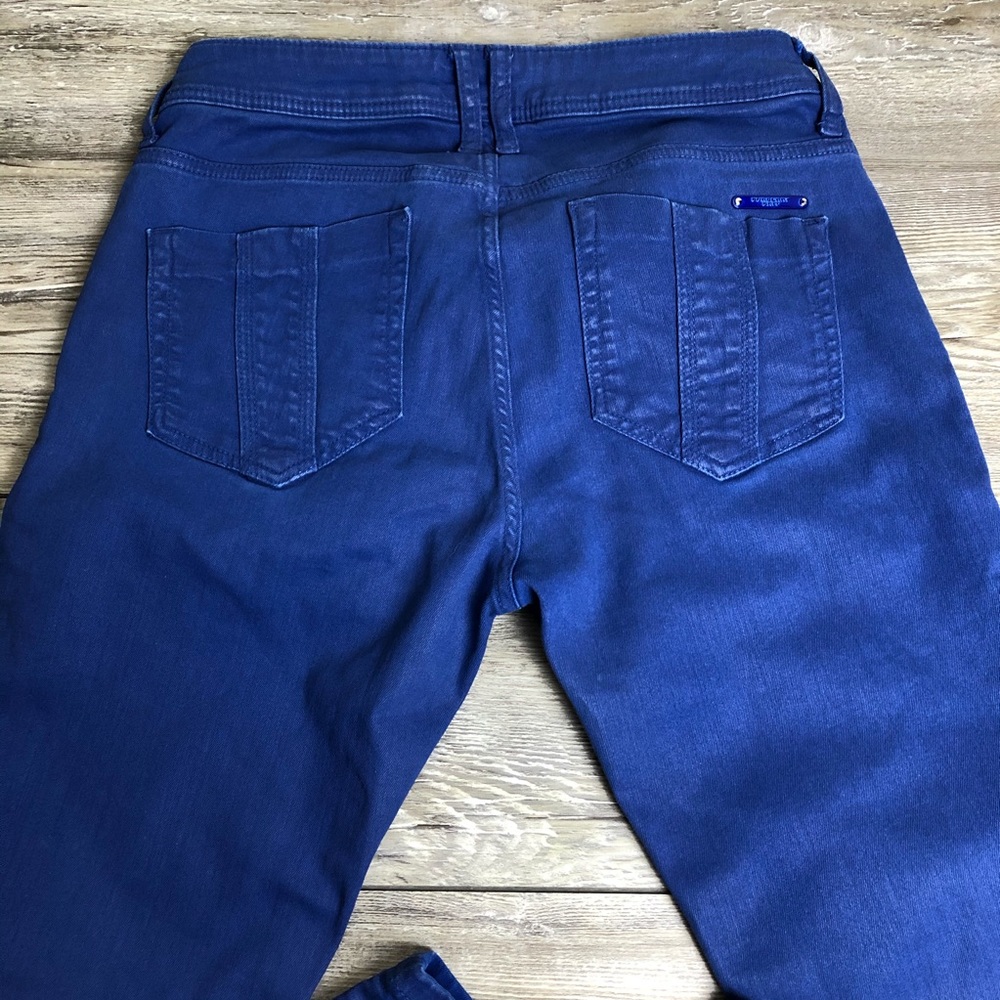 Burberry Brit Bayswater skinny jeans size 28 zip ankle Cobalt Blue - Picture 3 of 12